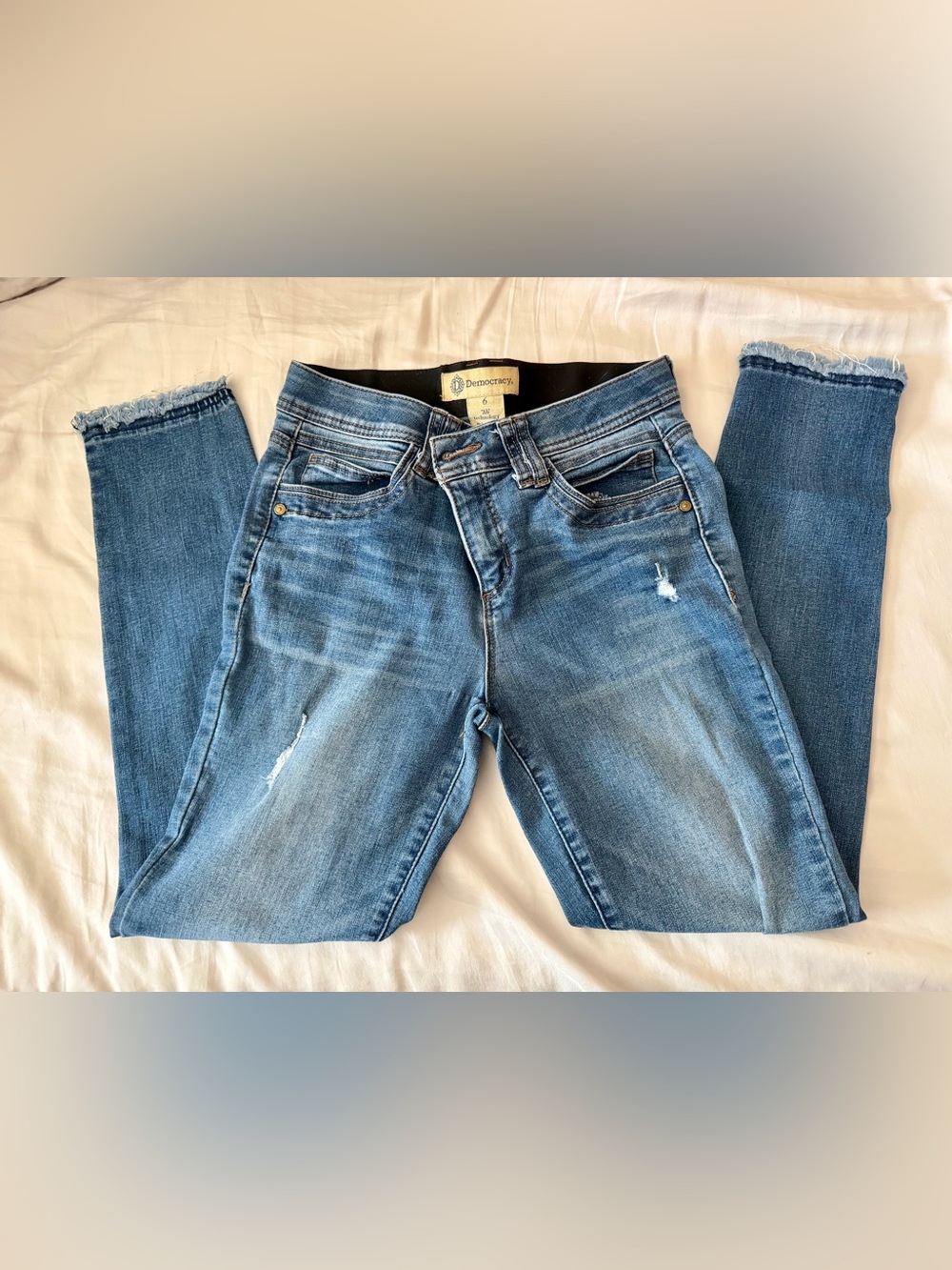 Democracy Ab Solution Frayed Hem Skinny Jeans Women’s Size 6